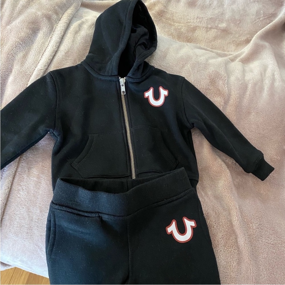 Toddler True Religion Black Hoodie and Sweatpants Set